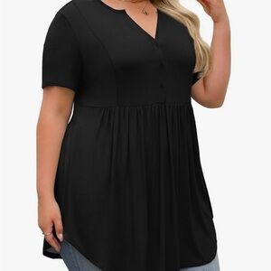 Woman’s Tunic Top | Black Shirt Plus Size